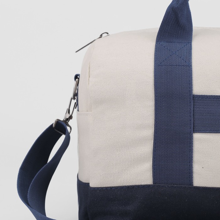 Сумка спорт Оскар, 34*19*21, 1 отд на молнии, н/карман, длинн ремень, черный/белый