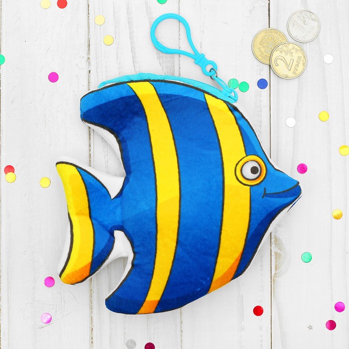 Кошелек мягкий "Рыбка полосатая" на карабине