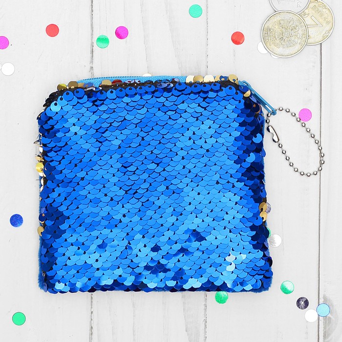 Мягкий кошелёк "Всплеск", пайетки хамелеон