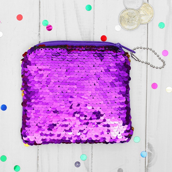 Мягкий кошелёк "Воображуля", пайетки хамелеон