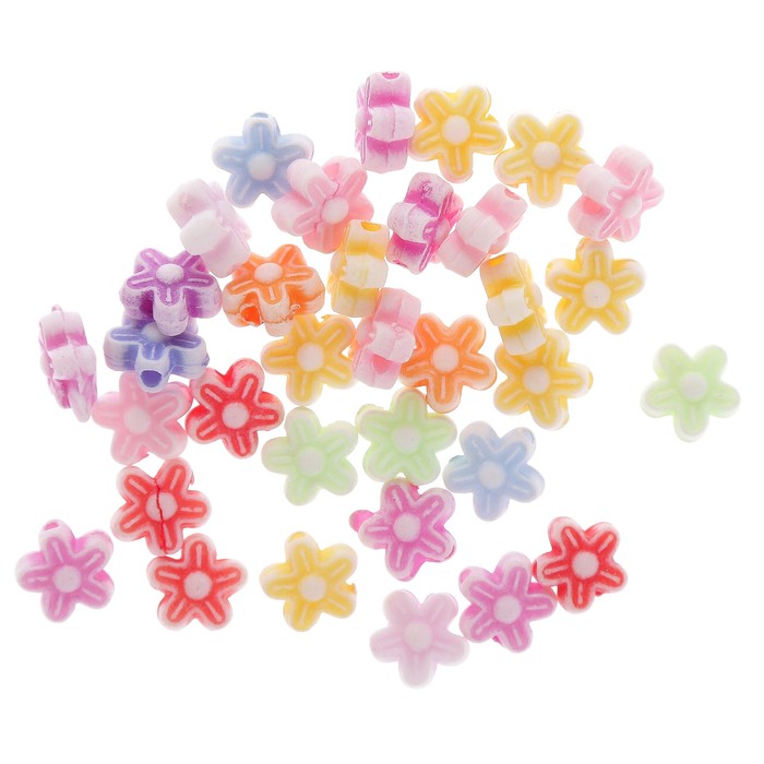 Декор для творчества в банке "Цветочки" (набор 12 шт) вес 14 гр 5х9,5х13 см