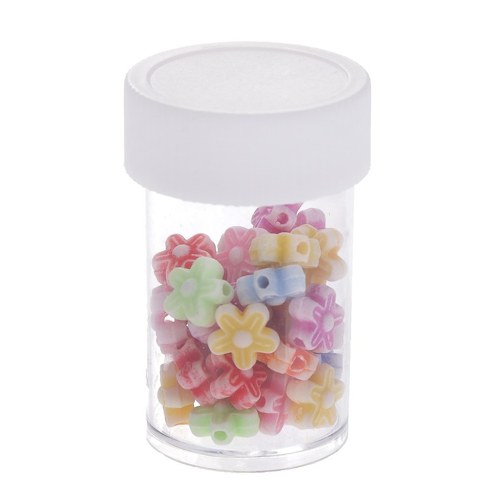 Декор для творчества в банке "Цветочки" (набор 12 шт) вес 14 гр 5х9,5х13 см