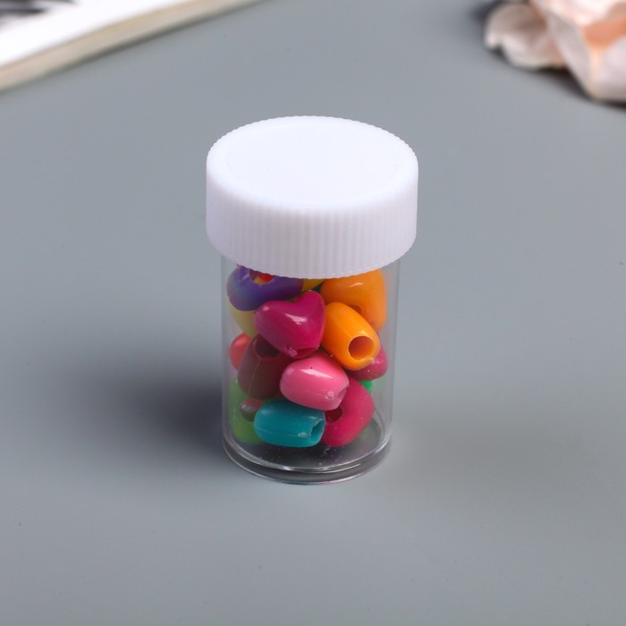 Декор для творчества в банке "Сердечки гладкие" (набор 12 шт) вес 14 гр 5х9,5х13 см