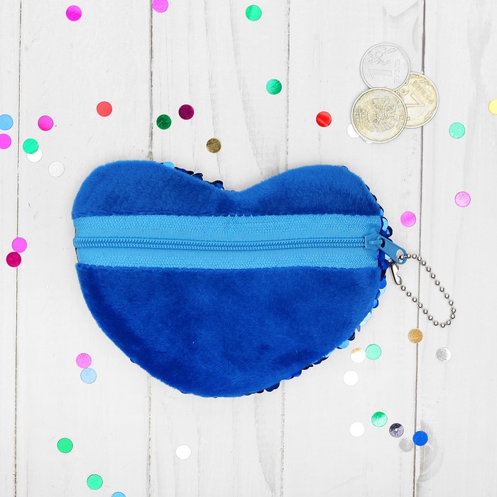 Мягкий кошелёк "Нежное сердце", пайетки хамелеон