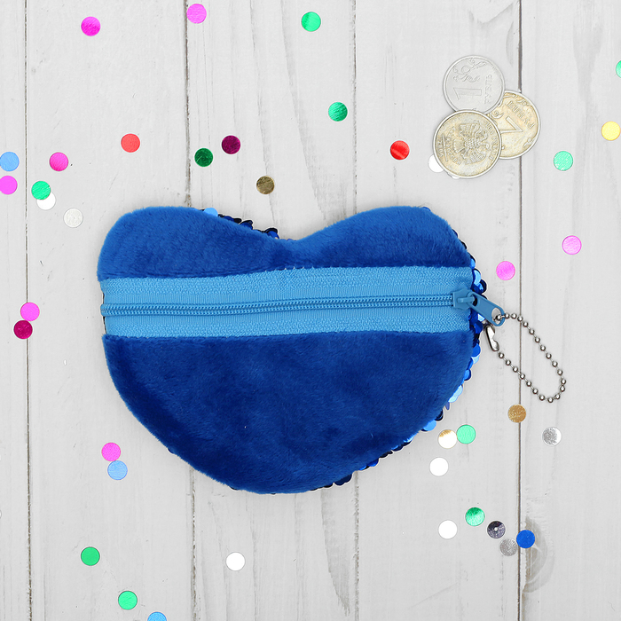 Мягкий кошелёк "Нежное сердце", пайетки хамелеон