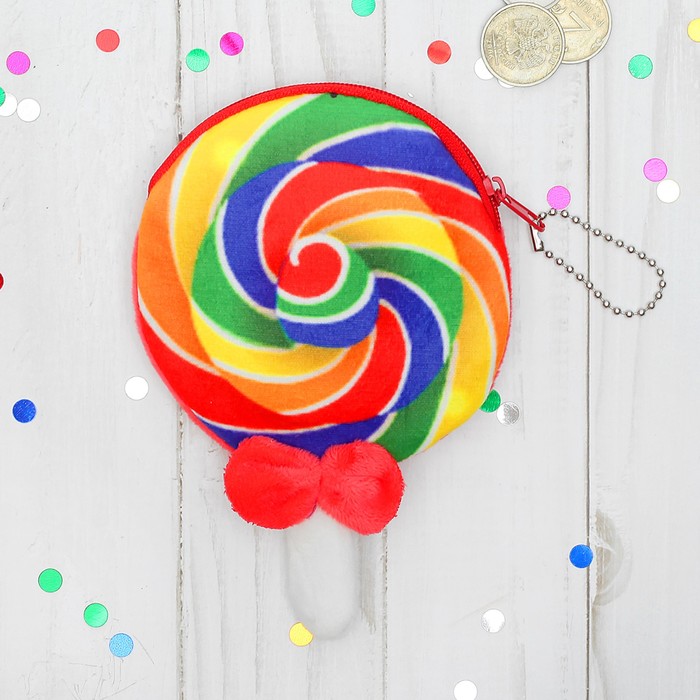 Кошелек мягкий "Леденец Радуга" с бантиком