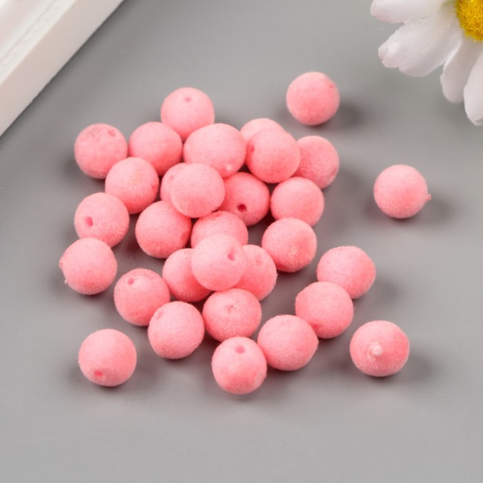 Набор бусин для творчества бархатное напыление "Нежно-розовые" набор 30 шт 0,8х0,8 см