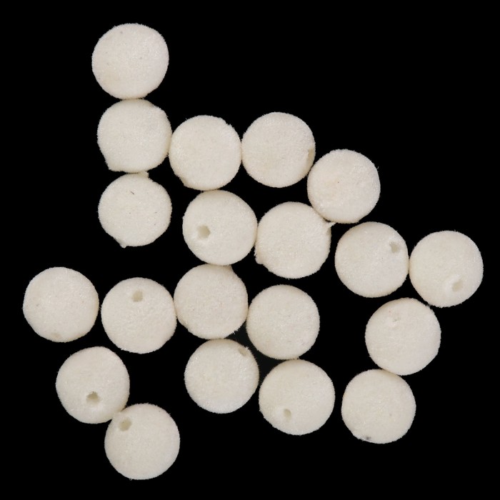 Набор бусин для творчества бархатное напыление "Белые" набор 20 шт 1,2х1,2 см