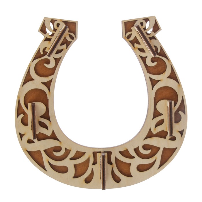 Ключница открытая дерево "Подкова на счастье" 20х20 см