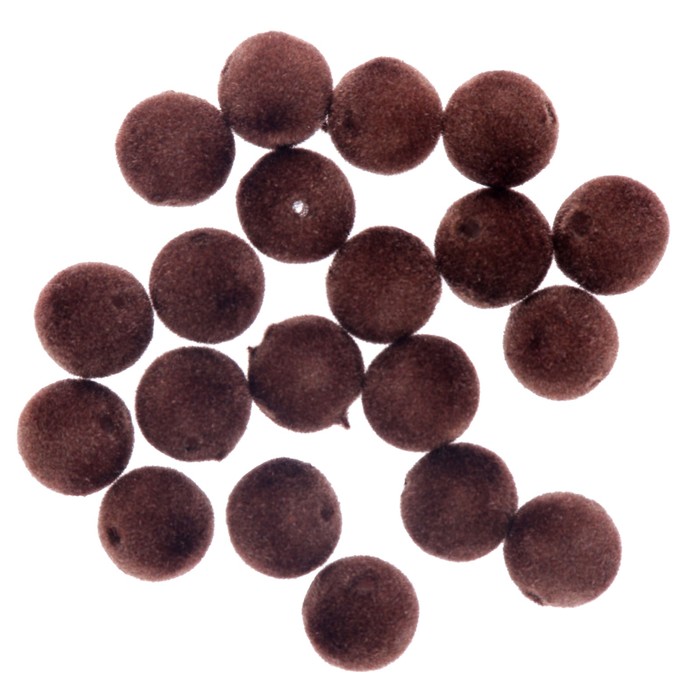 Набор бусин для творчества бархатное напыление "Кофейные" набор 20 шт 1,2х1,2 см