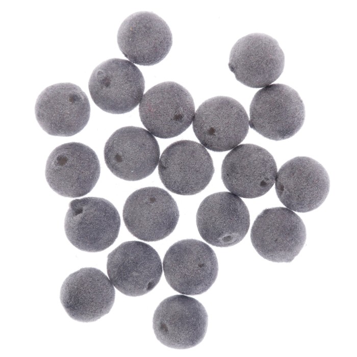 Набор бусин для творчества бархатное напыление "Серые" набор 20 шт 1,2х1,2 см
