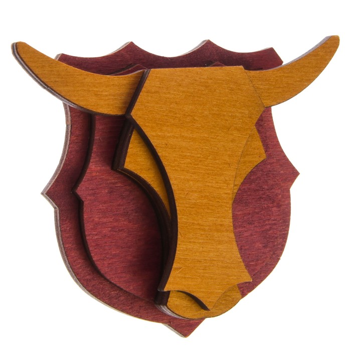 Ключница открытая дерево "Бык" 12х10 см