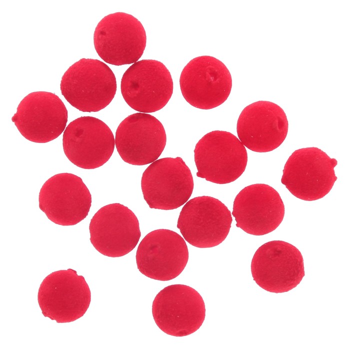 Набор бусин для творчества бархатное напыление "Красные" набор 20 шт 1,2х1,2 см