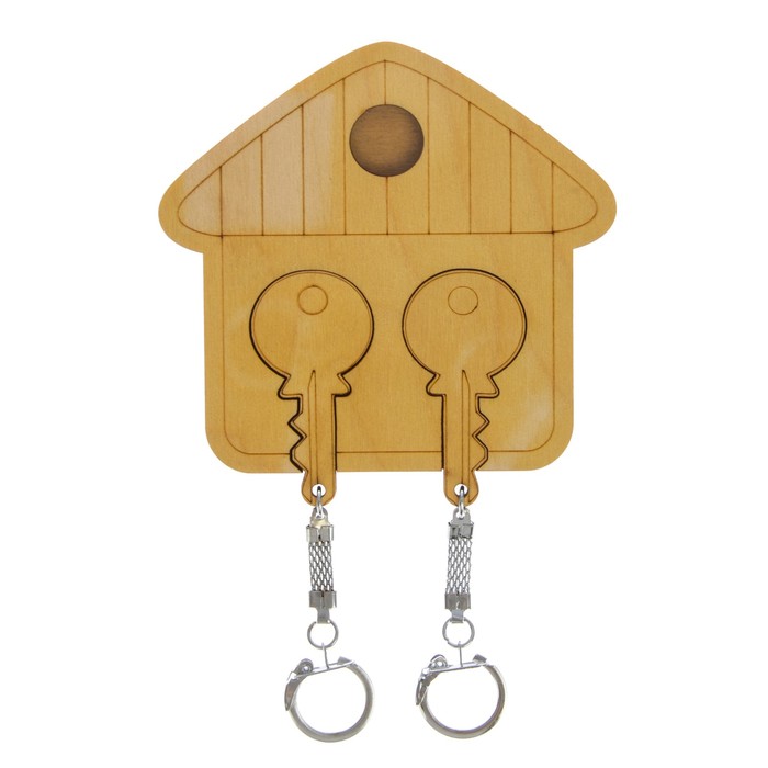 Ключница открытая дерево "Домик" 11х11 см