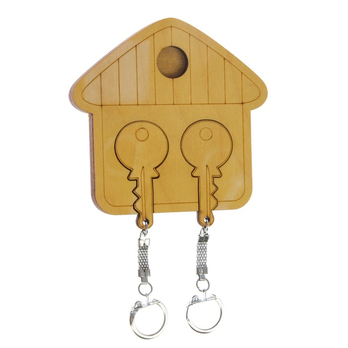 Ключница открытая дерево "Домик" 11х11 см