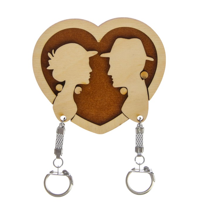 Ключница открытая дерево "Пара" 10х9 см