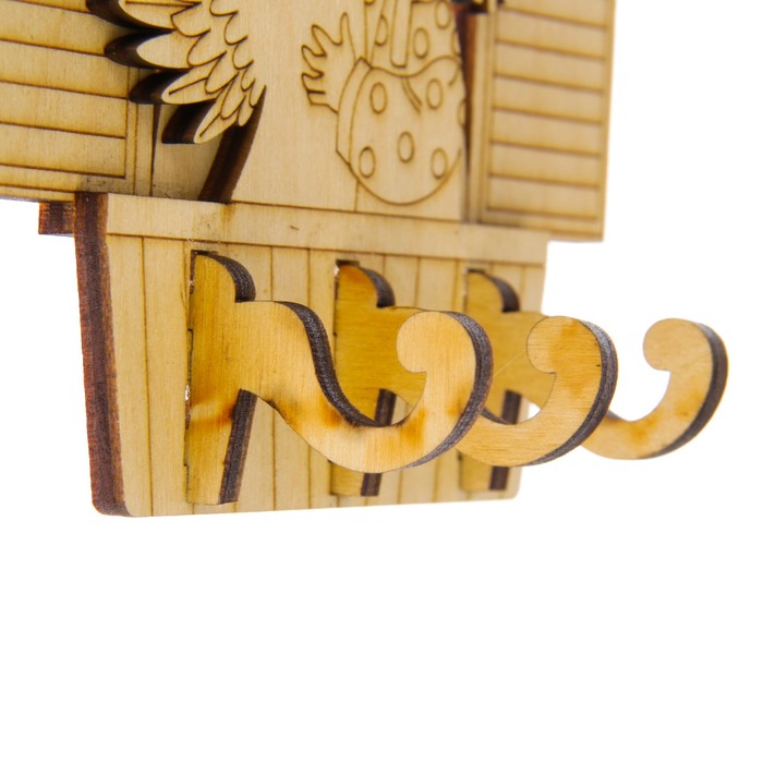 Ключница открытая дерево "Домовенок" 13х13,5 см