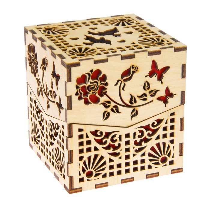 Шкатулка дерево "Куб" 10х10х10 см