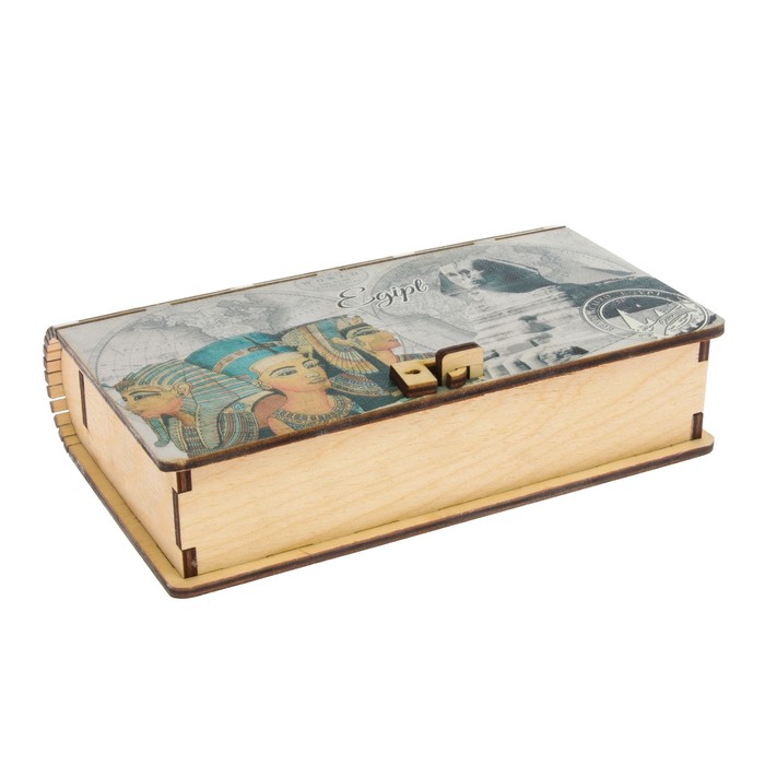 Шкатулка дерево "Книга. Египет" цветная 20х12х5 см