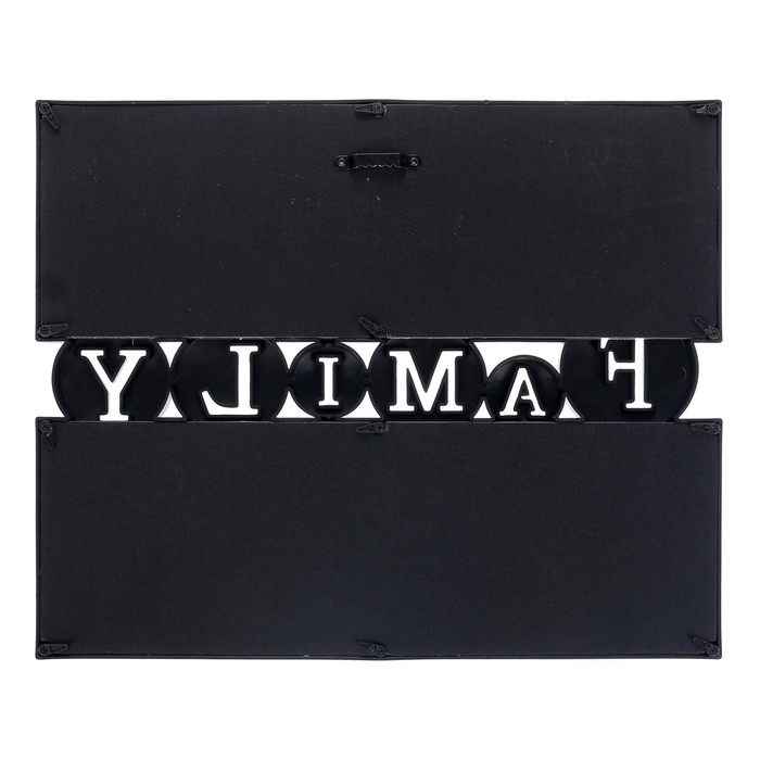 Фоторамка пластик на 4 фото 10х15 см "Моя семья" чёрная 30х36 см