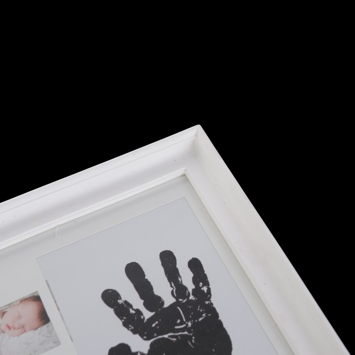 Фоторамка на 12 фото 4х4 см с штемп.подушкой "Малыш" белая 22х39 см