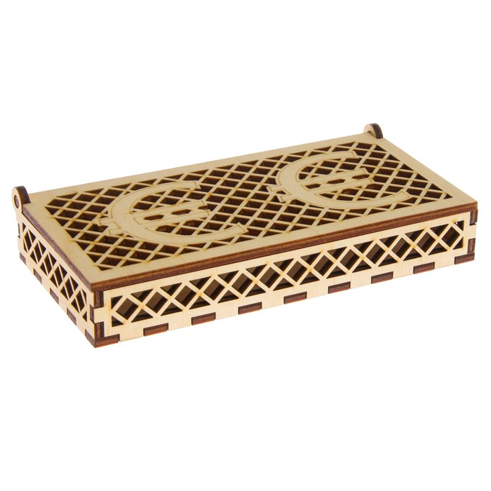 Шкатулка дерево "Евро" 17х8х3 см