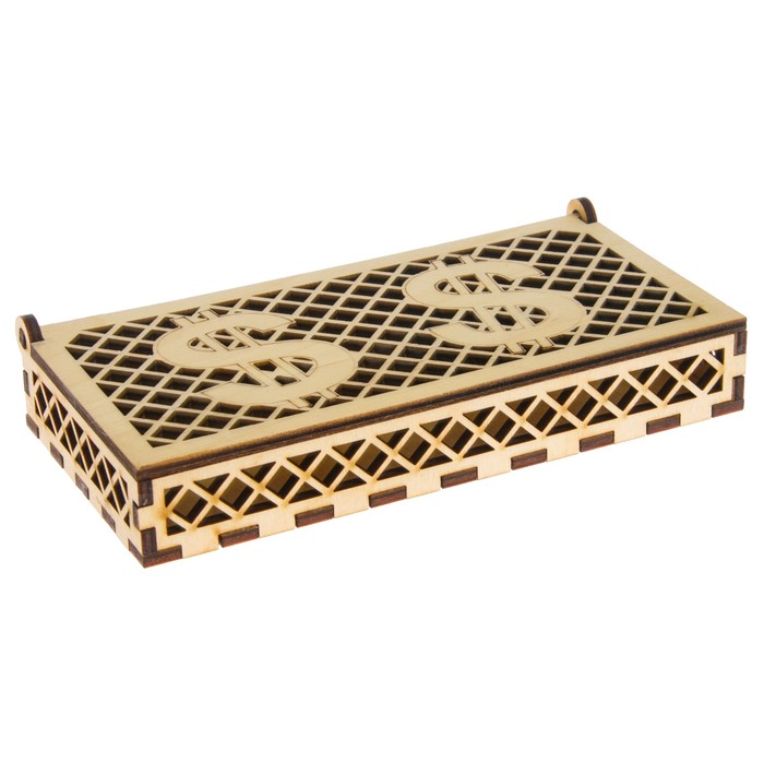 Шкатулка дерево "Доллар" 17х8х3 см