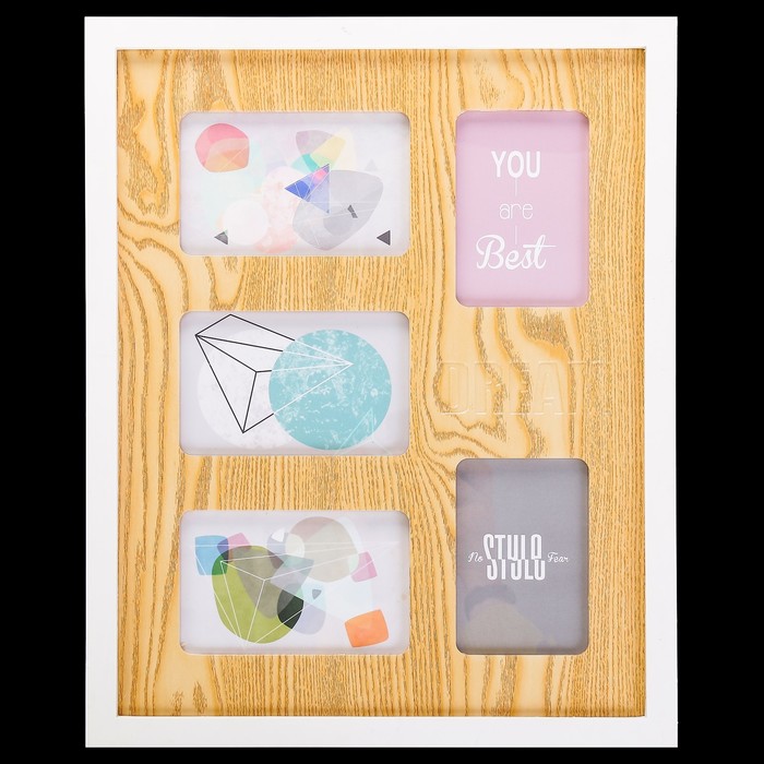 Фоторамка пластик на 5 фото 9х13, 10х15 см "Эко-стиль. Мечта" 45х36 см