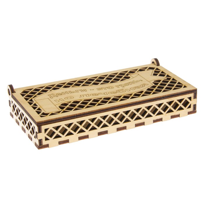 Шкатулка дерево "Деньги - это грязь" 17х8х3 см