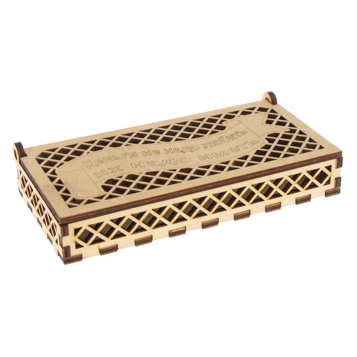 Шкатулка дерево "Деньги не надо любить" 17х8х3 см