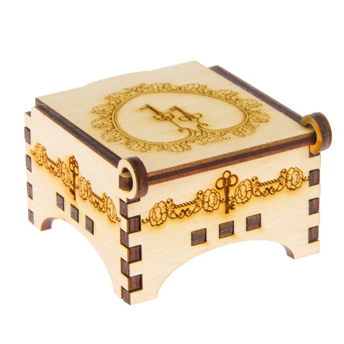 Шкатулка дерево "Ключики в сердце" 7х7,5х4,5 см