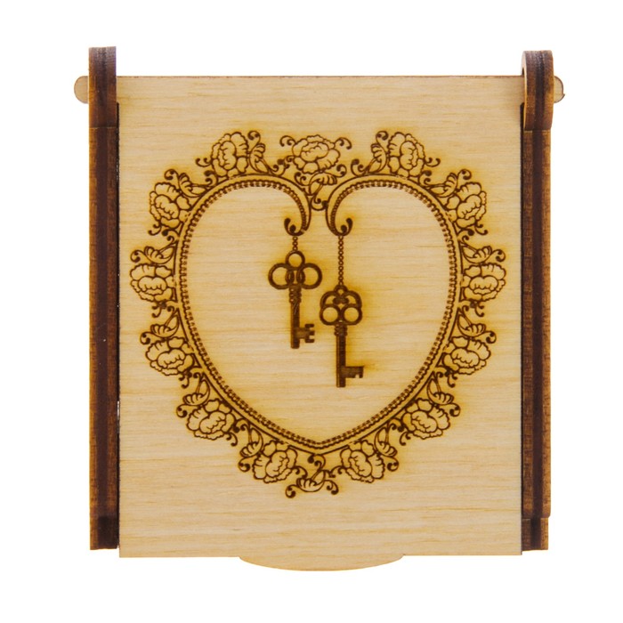 Шкатулка дерево "Ключики в сердце" 7х7,5х4,5 см