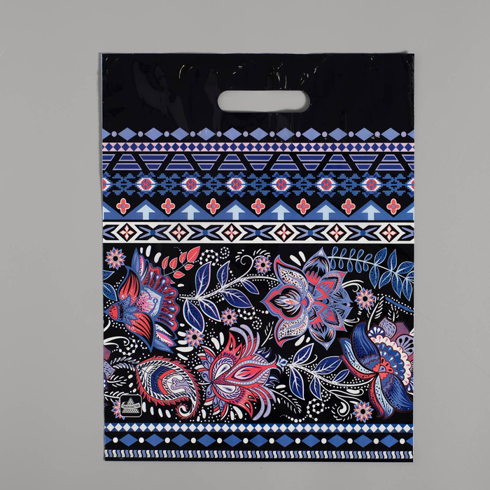 Пакет "Узорный NEW", полиэтиленовый с вырубной ручкой, 40 х 31 см,60 мкм