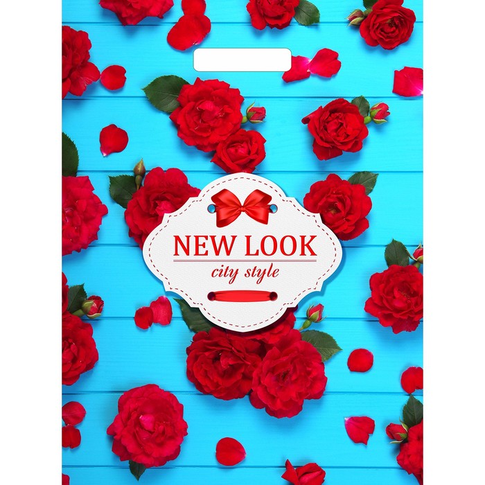 Пакет "Розы авангард", полиэтиленовый с вырубной ручкой, 45 х 34 см, 33 мкм