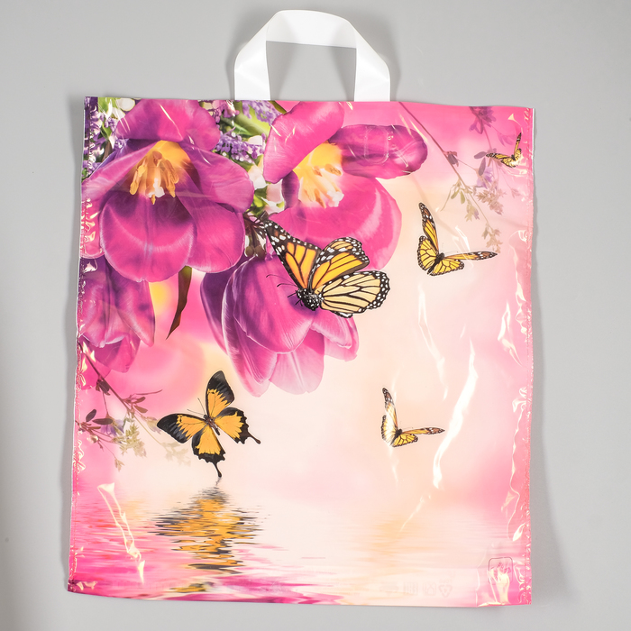 Пакет "Тропический вечер", полиэтиленовый с петлевой ручкой 43,5 х 40 см, 35 мкм