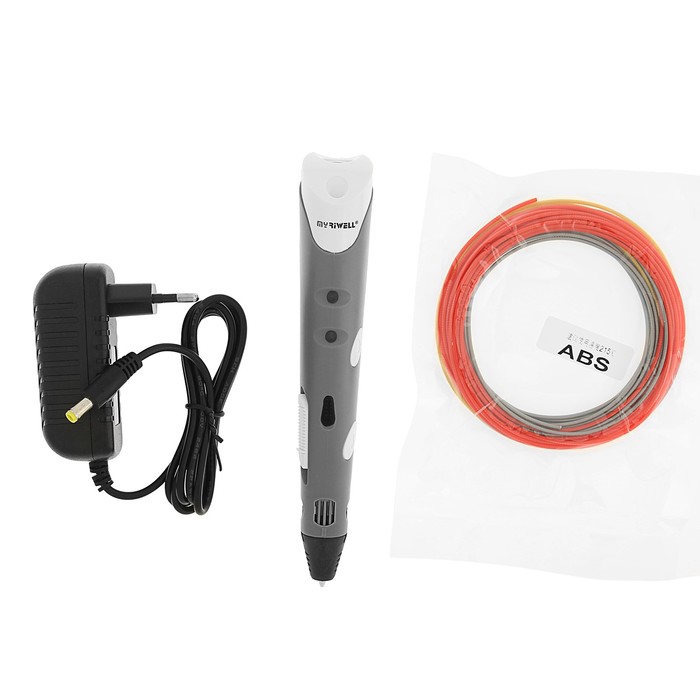 3D ручка Myriwell RP-100A, ABS, серая (+ пластик, 3 цвета)