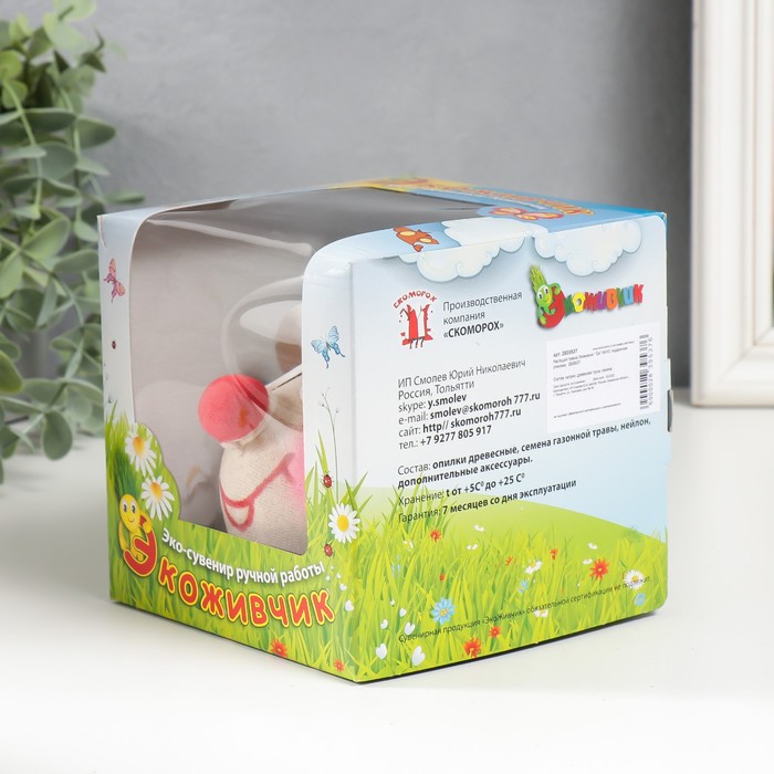 Растущая травка Экоживчик " Ёж" подарочная упаковка