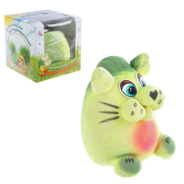 Растущая травка Экоживчик "Кот" подарочная упаковка