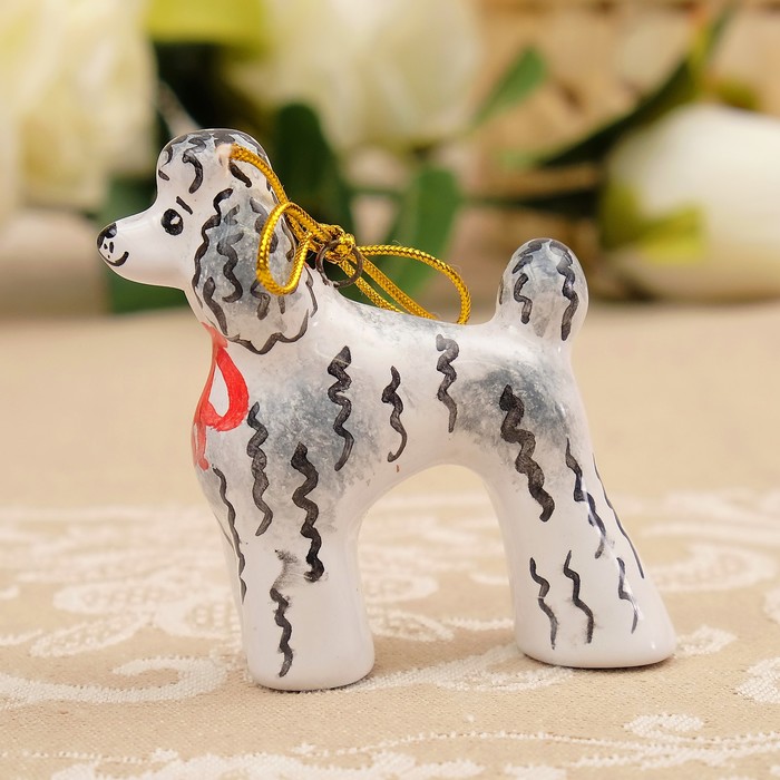 Подвеска «Пудель», 6,5×2,5×7 см, ярославская майолика