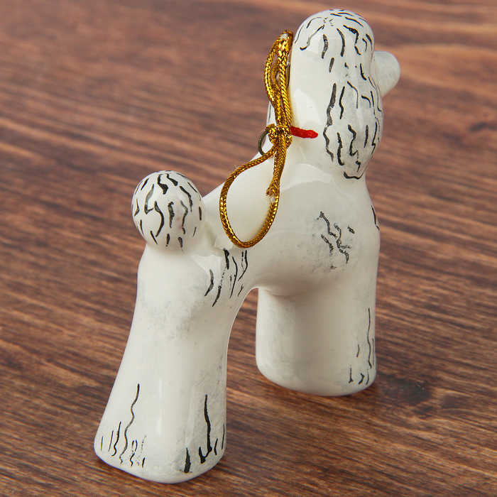 Подвеска «Пудель», 6,5×2,5×7 см, ярославская майолика