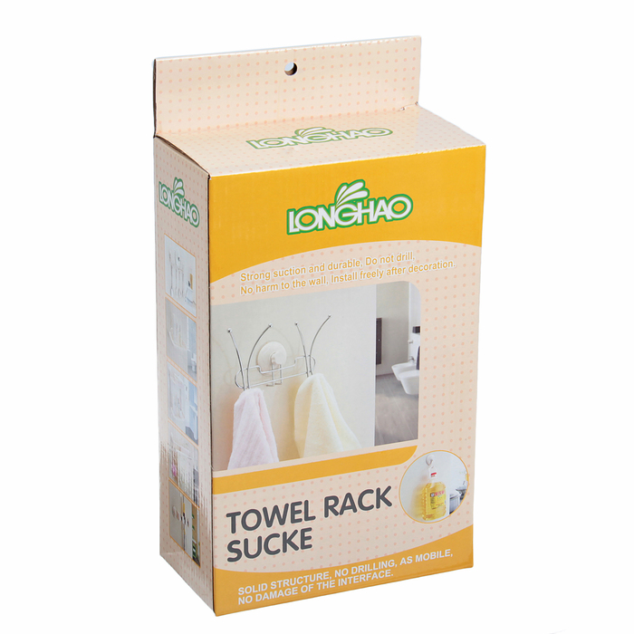 Вешалка на 2 двойных крючка на вакуумной присоске 25х10х15 см