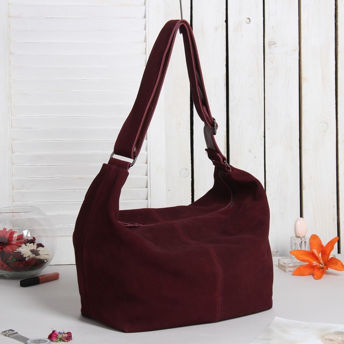 Сумка женская на молнии, 1 отдел, наружный карман, цвет бордовый