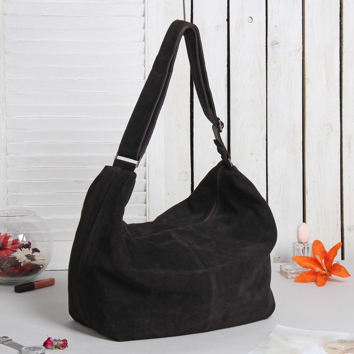 Сумка женская на молнии, 1 отдел, наружный карман, цвет коричневый