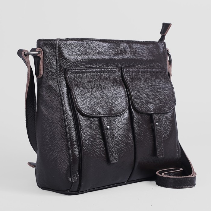 Сумка женская, отдел с перегородкой на молнии, 3 наружных кармана, регулируемый ремень, цвет кофе