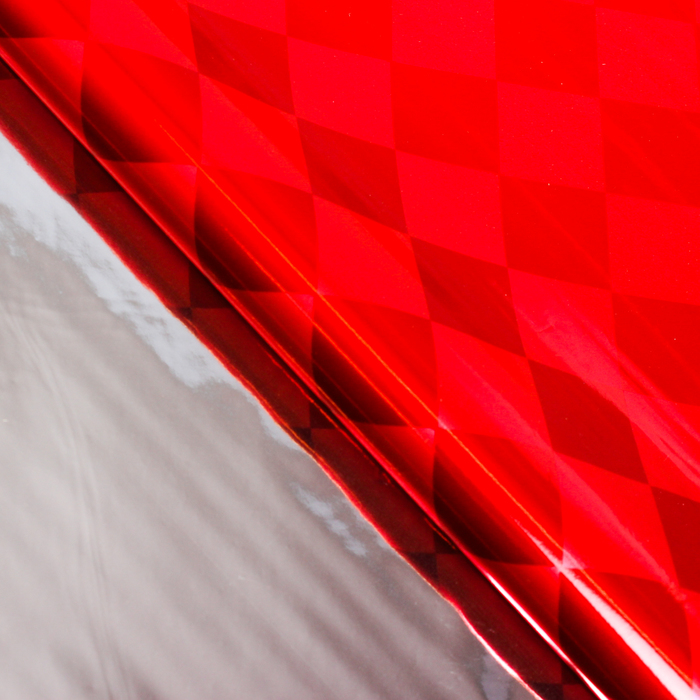 Плёнка металлизированная "Клетка", красный, 70 х 100 см