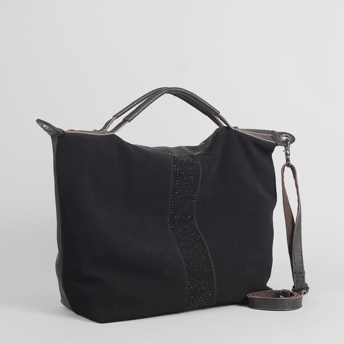 Сумка женская на молнии, 1 отдел с перегородкой, наружный карман, регулируемый ремень, цвет коричневый