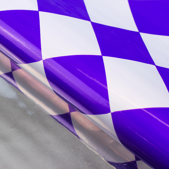 Плёнка металлизированная "Клетка", фиолетовый, 70 х 100 см