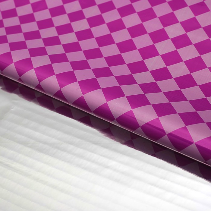 Плёнка металлизированная "Клетка", розовый, 70 х 100 см