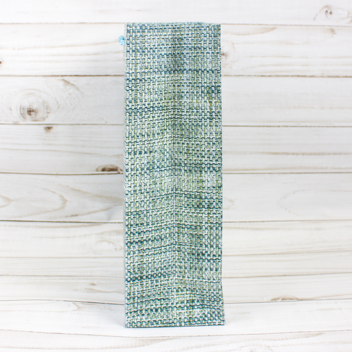 Пакет подарочный "Лён", голубой, люкс, 18 х 8 х 24 см