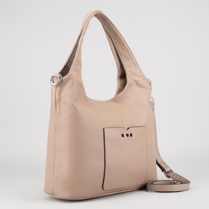 Сумка женская, отдел с перегородкой на молнии, 2 наружных кармана, длинный ремень, цвет хаки